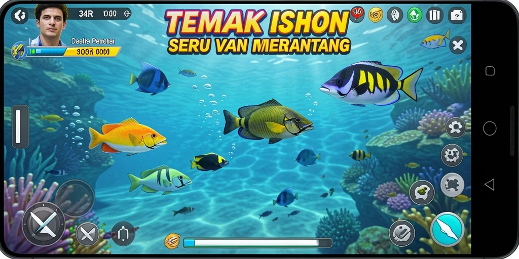 Tangkapan layar gameplay Tembak Ikan yang seru dan mengasyikkan di 34R.