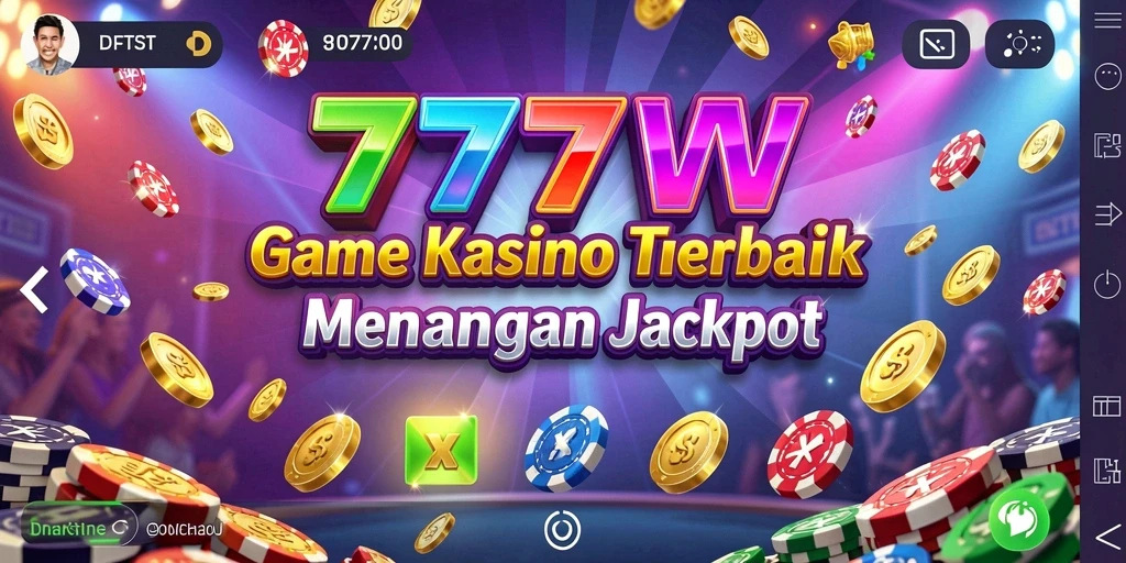 Tampilan gameplay mendebarkan di 7777W dengan banyak pilihan permainan Kasino.