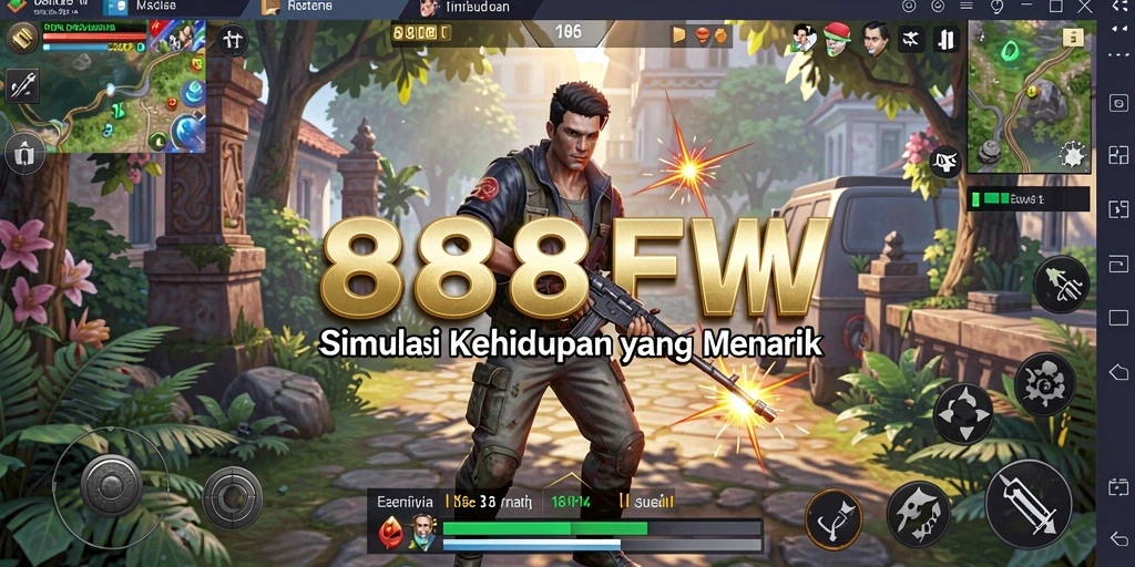 Screenshot utama 888FW menunjukkan gameplay simulasi yang menarik dan interaktif.