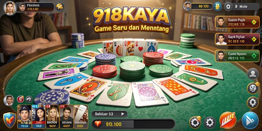 Tampilan gameplay seru Gaple di aplikasi 918KAYA.