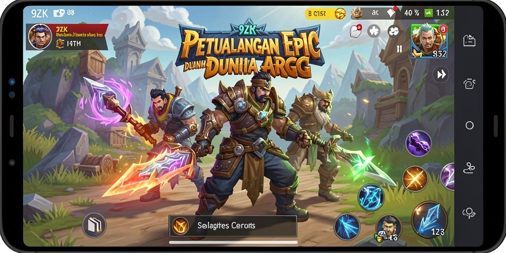 Tangkapan layar menampilkan aksi seru dalam gameplay ARPG 9ZK.