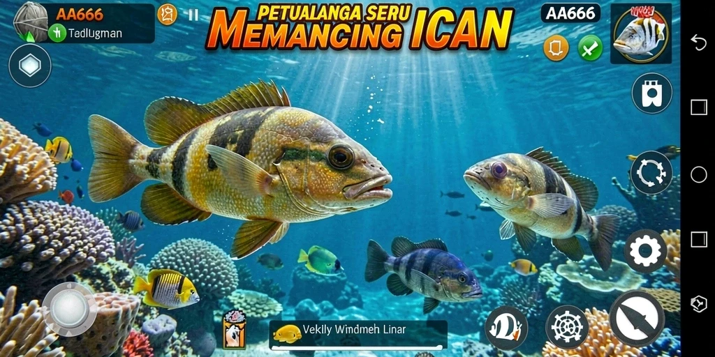 Tampilan gameplay Tembak Ikan yang seru dan interaktif.