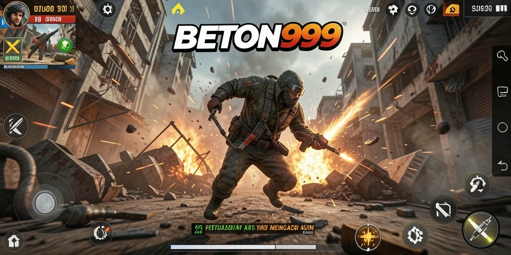 Screenshot yang menampilkan aksi mendebarkan di BETON999.