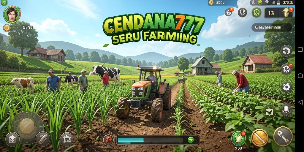 Screenshot gameplay CENDANA777 dengan aktivitas bertani yang seru.