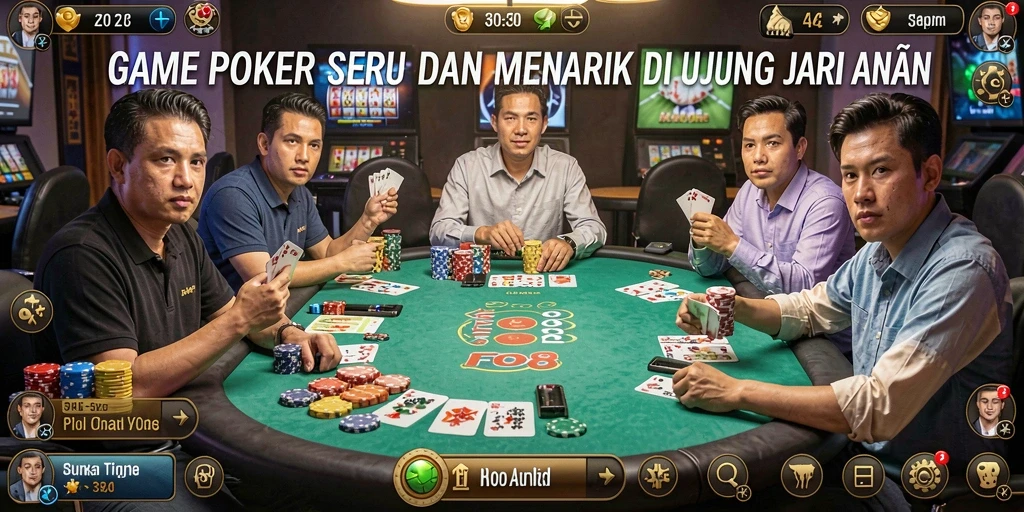 Tampilan menarik dari gameplay Poker di FO8 dengan interaksi pemain yang dinamis.