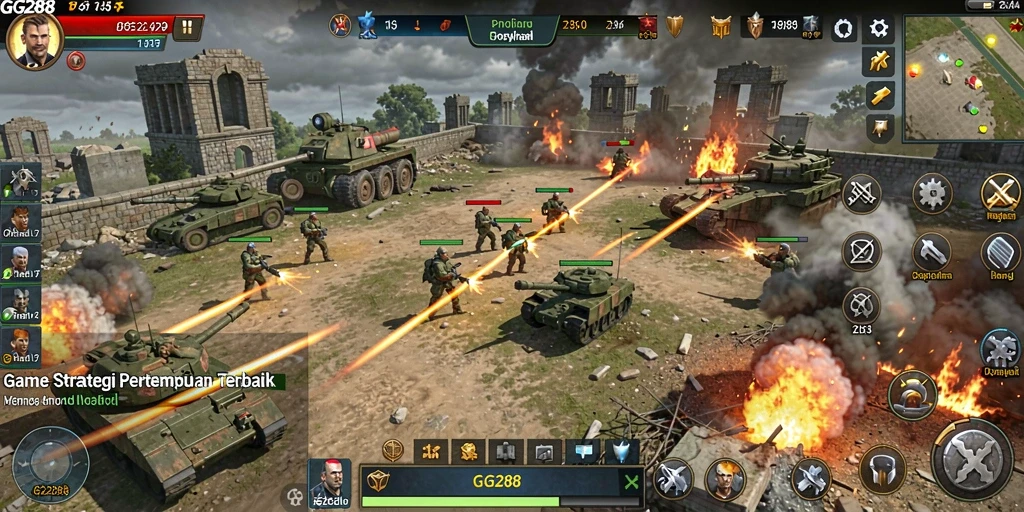 Tampilan screenshot GG288 menampilkan aksi pertempuran strategis yang mendebarkan.