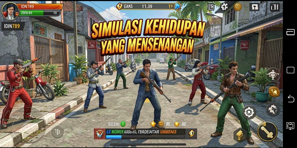 Tampilan gameplay menarik dari IDN789 dengan interaksi sosial.
