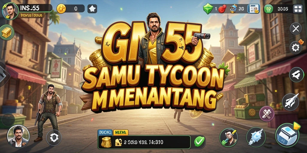 Tampilan menarik gameplay INS55 dengan manajemen bisnis yang seru.