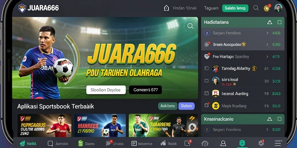 Screenshot JUARA666 menunjukkan antarmuka taruhan olahraga yang intuitif.