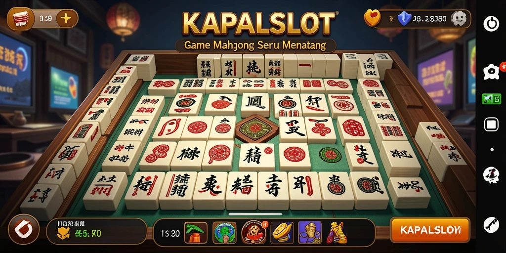 Gameplay KAPALSLOT menampilkan tantangan Mahjong yang mendebarkan.