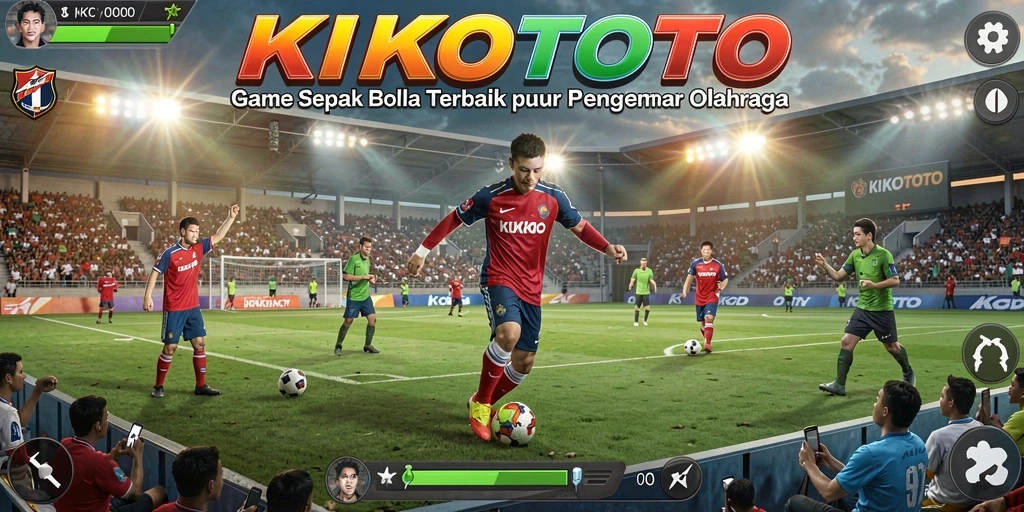 Tampilan gameplay KIKOTOTO yang menampilkan aksi seru sepak bola.