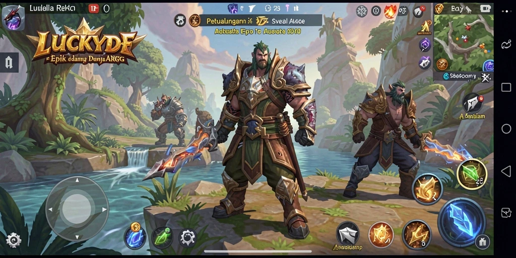 Tangkapan layar LUCKYDF yang menampilkan aksi pertarungan ARPG yang seru.