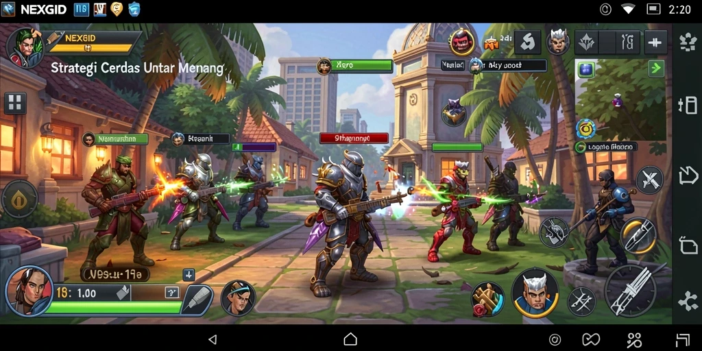 Screenshot gameplay <strong>NEXGID</strong> menampilkan strategi dan taktik dalam bertempur.