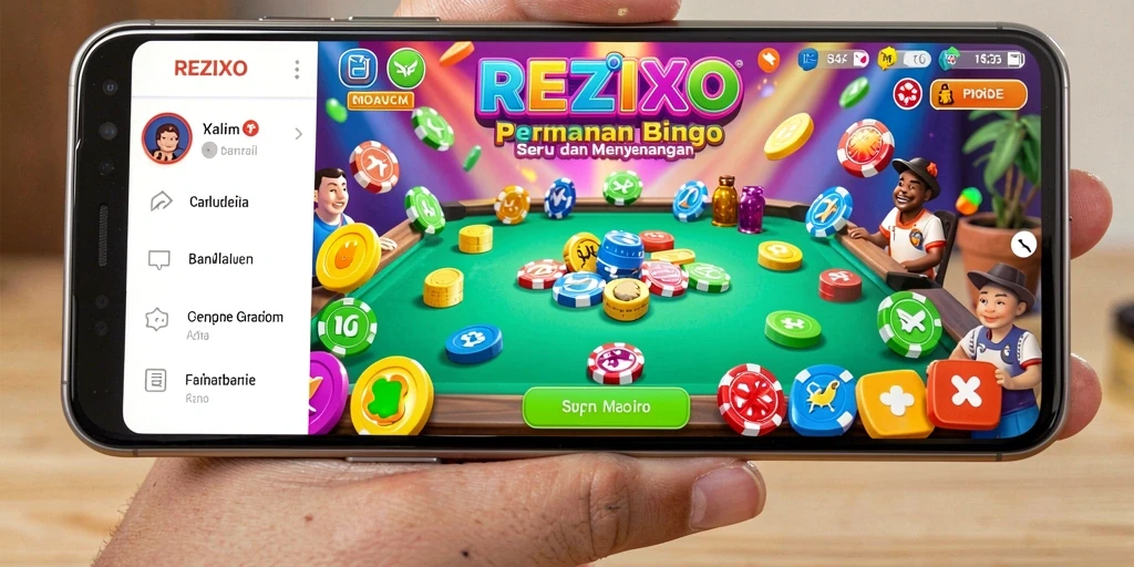Tampilan gameplay seru dari REZIXO yang penuh warna dan menarik.