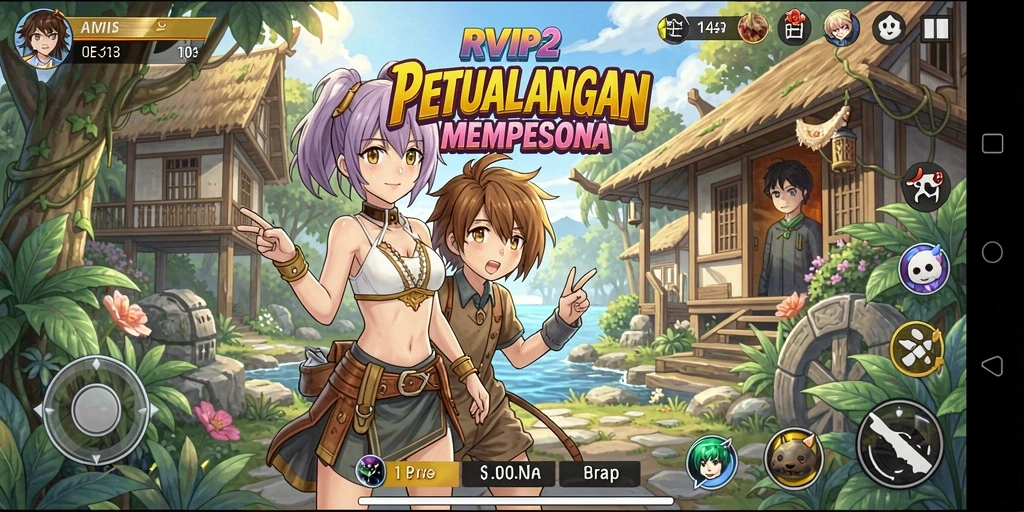 Tangkapan layar menampilkan karakter anime dalam aksi seru di RVIP2.