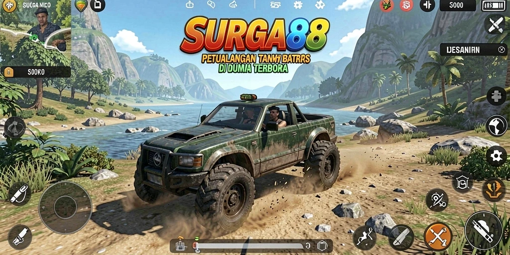Tangkapan layar gameplay SURGA88 yang memperlihatkan eksplorasi dunia terbuka.