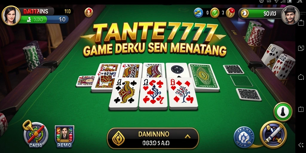 Tampilan gameplay seru di TANTE777 dengan kartu domino.
