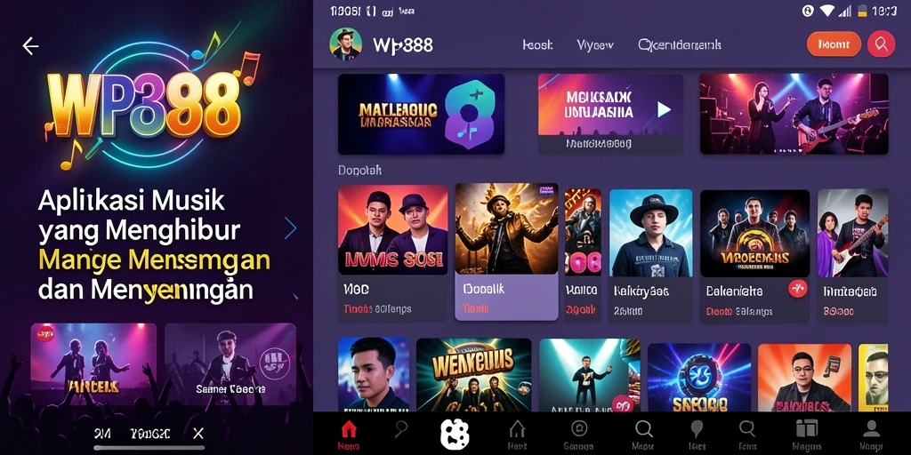 Tampilan gameplay WP888 dengan berbagai fitur musik yang menarik.